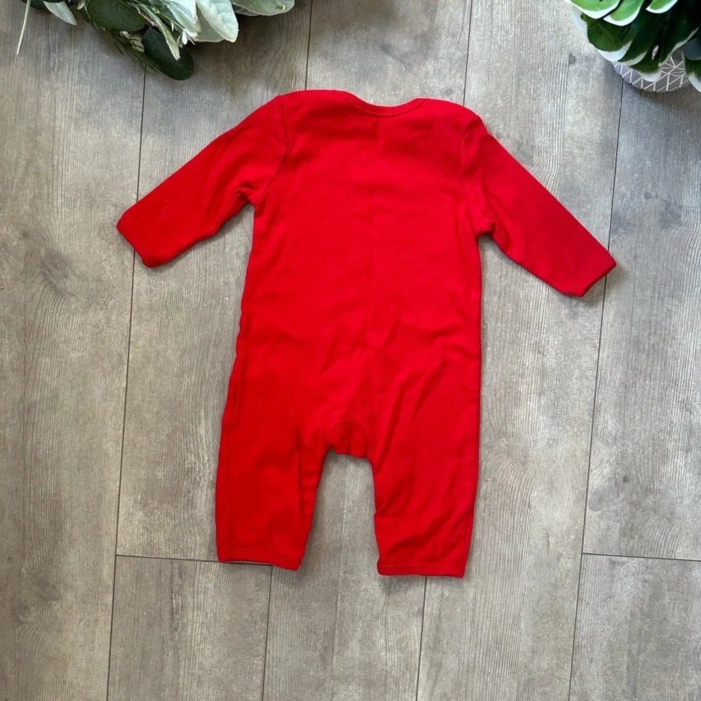 Old Navy Red 'I Woke Up Awesome' Kids One Piece Coveralls Romper 3-6 Months